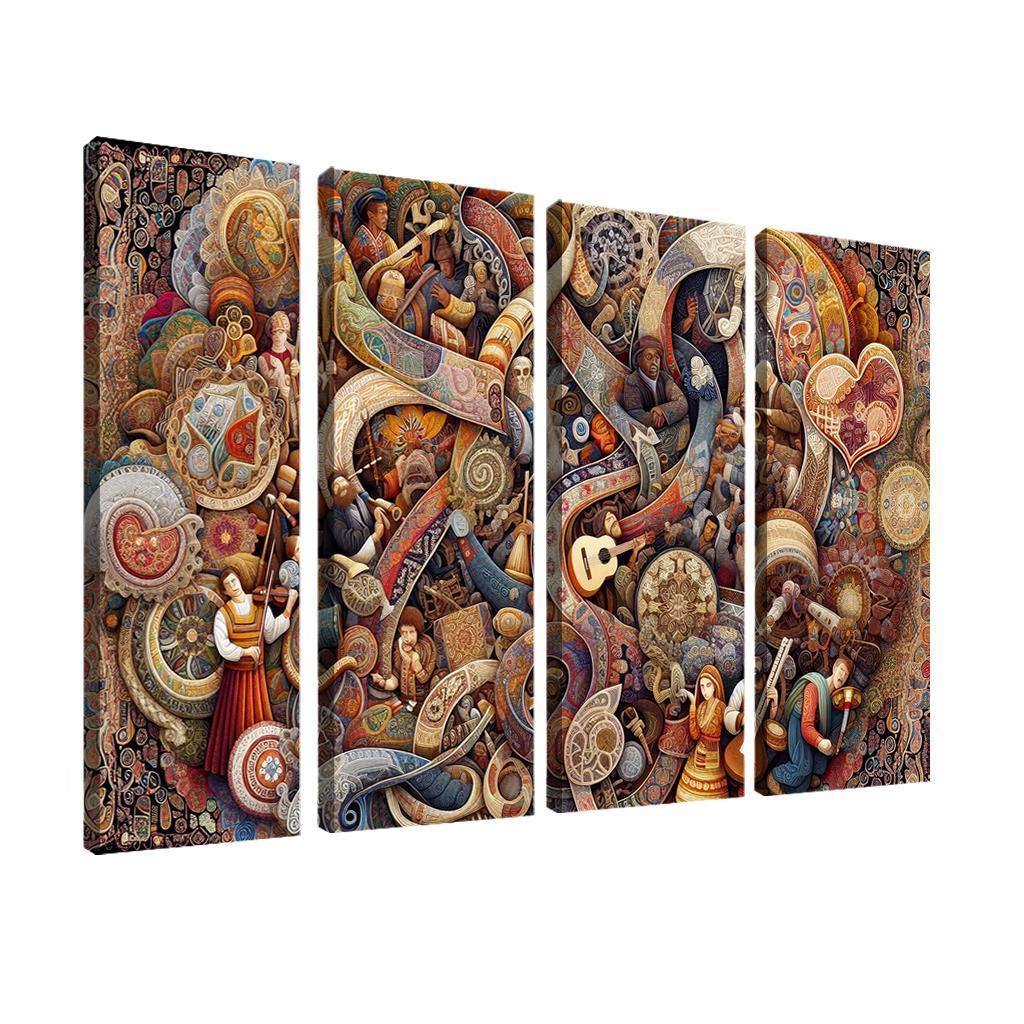 Threads Of Heritage Celebrating Cultural Diversity Multi-panel Paintings