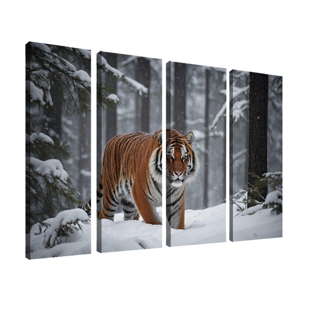 The Powerful Siberian Tiger The Forest's Ghost Canvas Paintings Frame