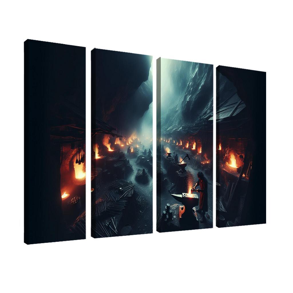 The Shadow Forge 4 Piece HD Modern Canvas Panels-Original Frame