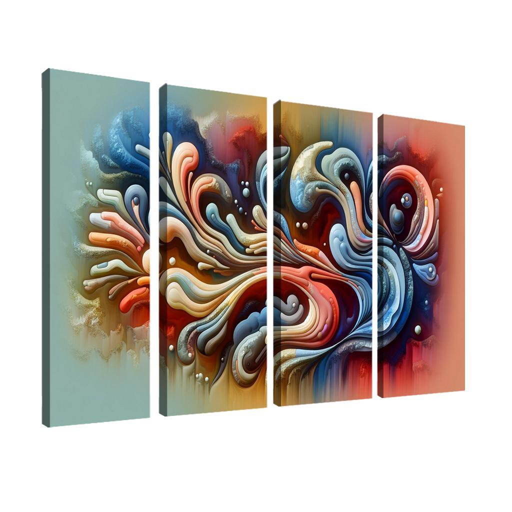 Metaphors of Existence 4 Piece HD Modern Canvas Panels-Original Frame