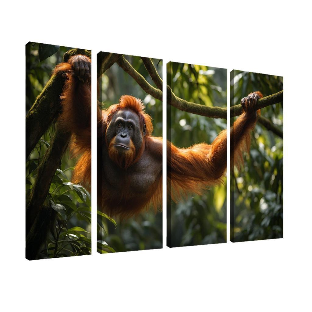 The Striking Bornean Orangutan The Gentle Giant Of The Jungle Modern Paintings Frame