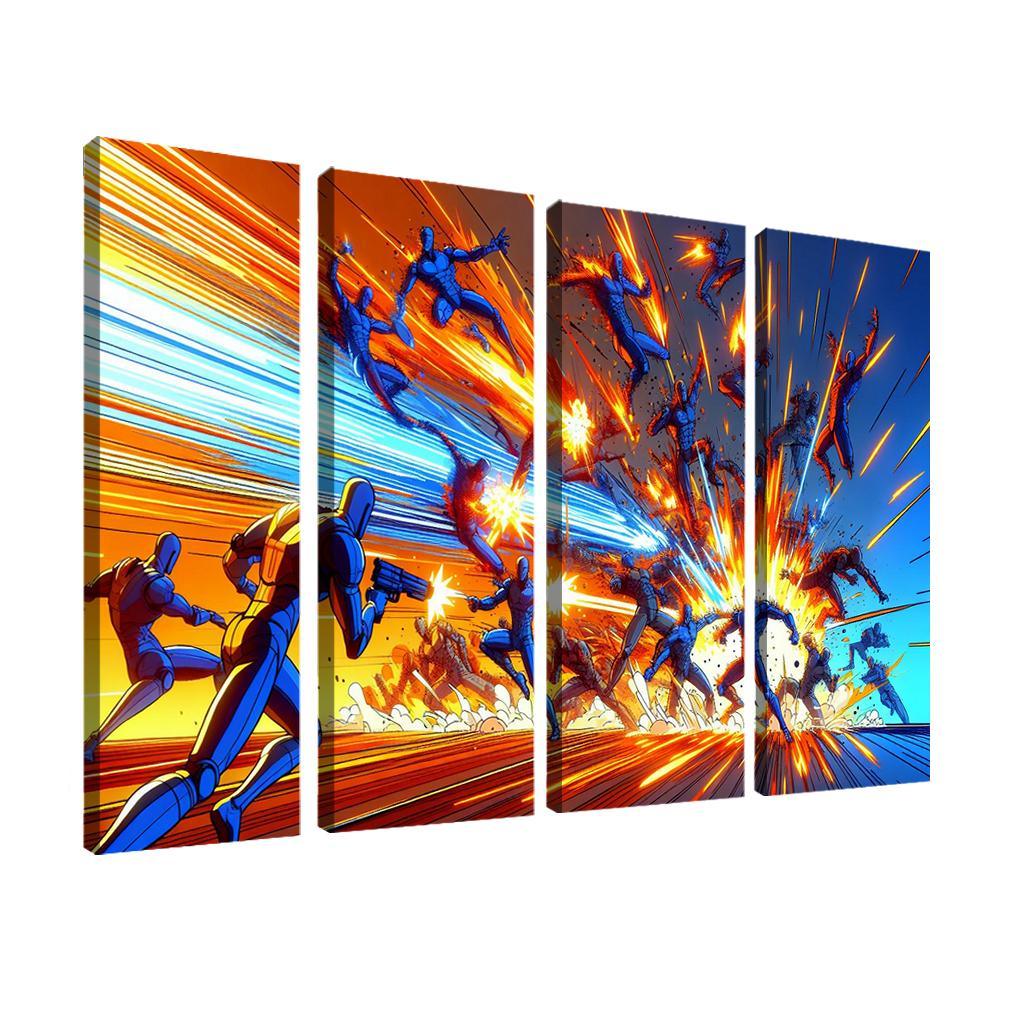 Dragon Ball Z Energy 4 Piece HD Modern Canvas Panels-Original Frame