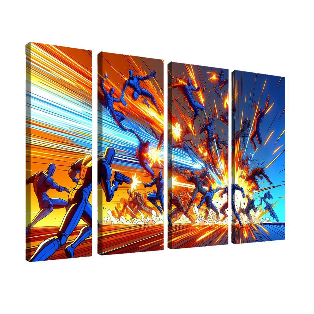 Dragon Ball Z Energy 4 Piece HD Modern Canvas Panels-Original Frame
