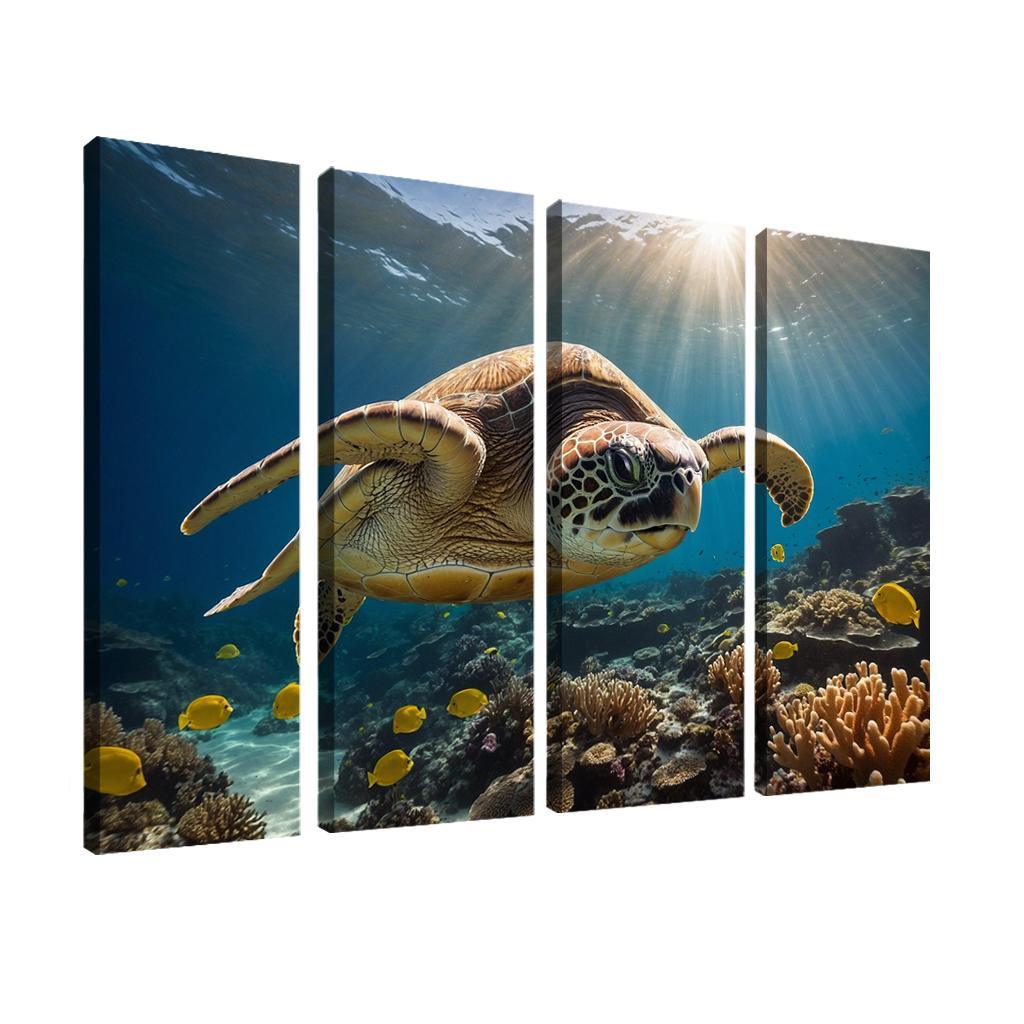 The Fascinating Great Barrier Reef Turtle Ancient Navigator Oil Paintings Frame