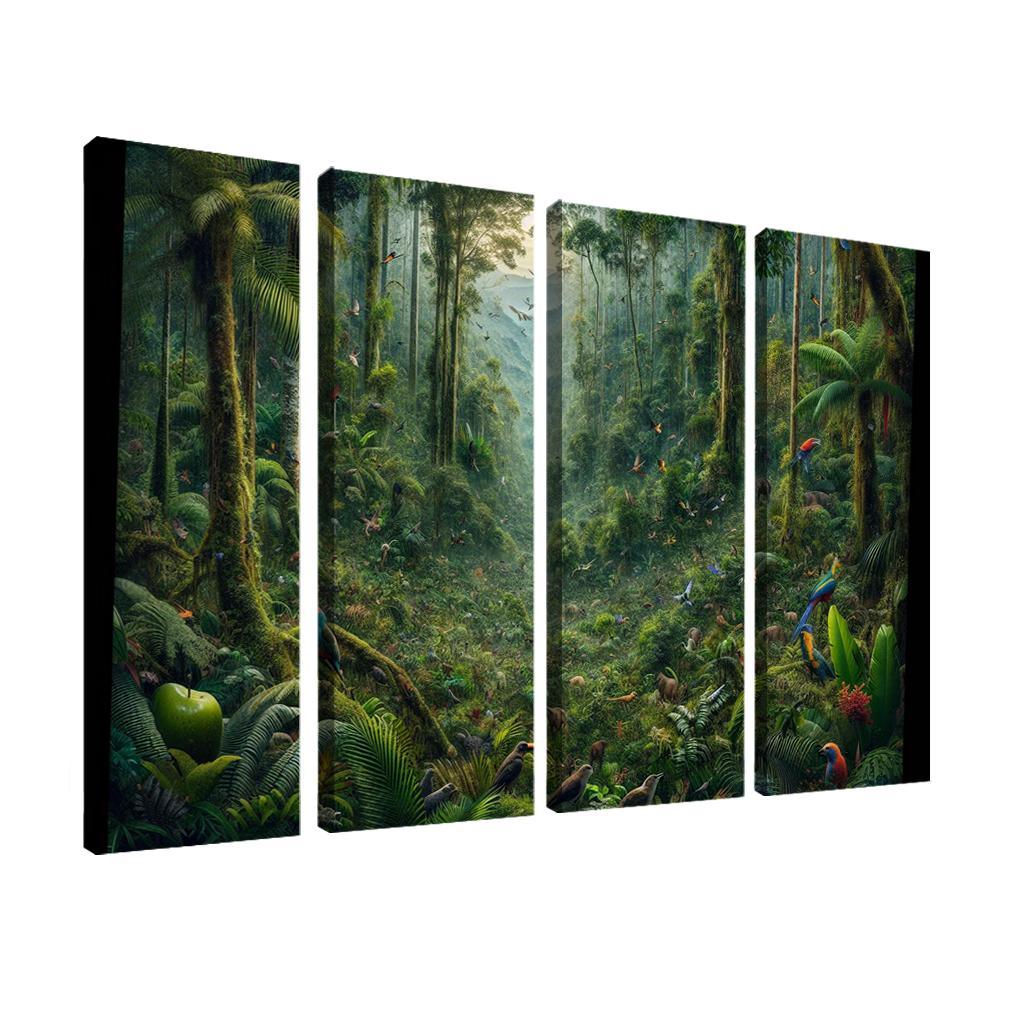 Nature's Call Celebrating Biodiversity through Art 4 Piece HD Modern Canvas Panels-Original Frame