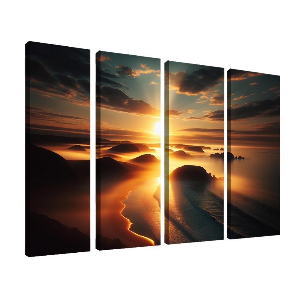 Morning Mist Beach Serene Sunrises Custom Paintings Frame