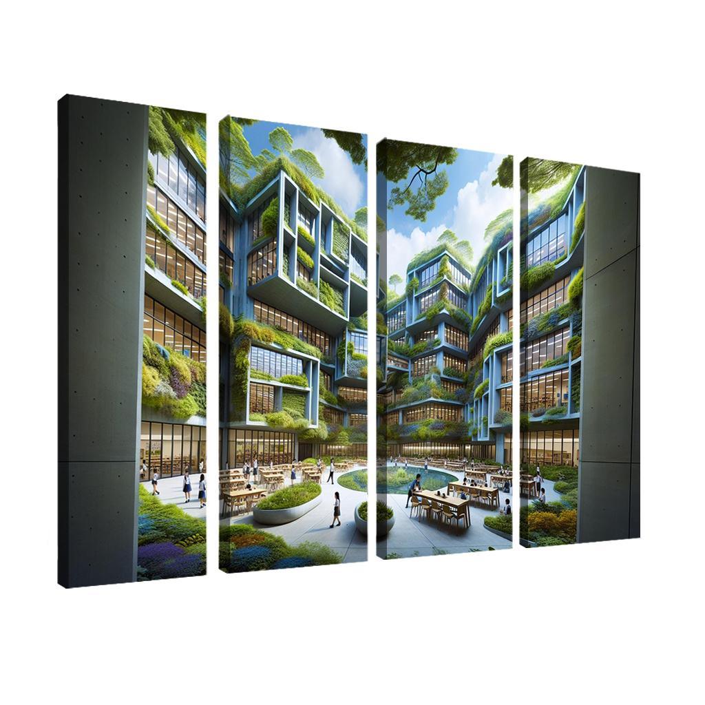 Nature-centric Education Buildings Custom Paintings Frame