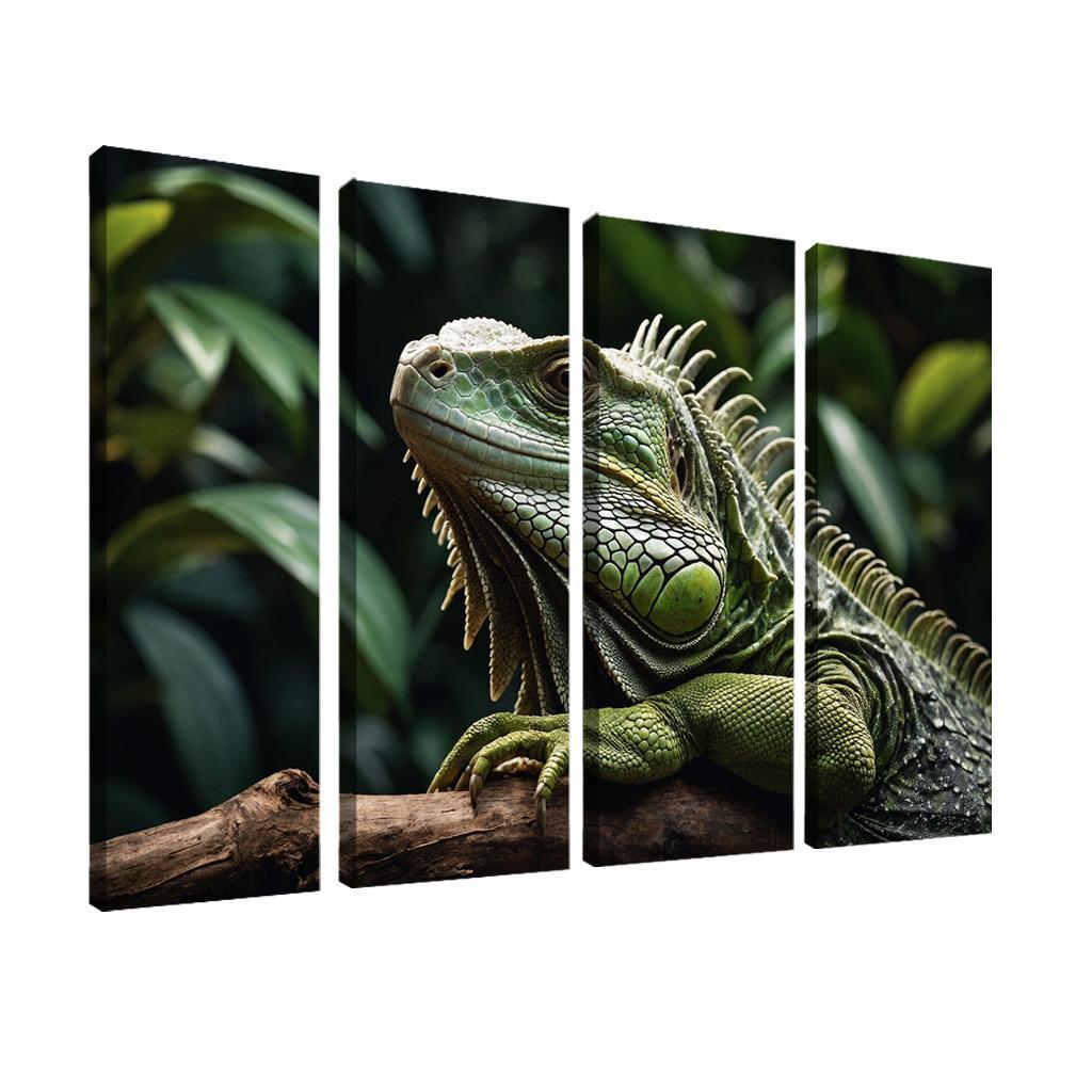 The Mysterious Green Iguana A Lizard Of The Tropics Canvas Paintings Frame
