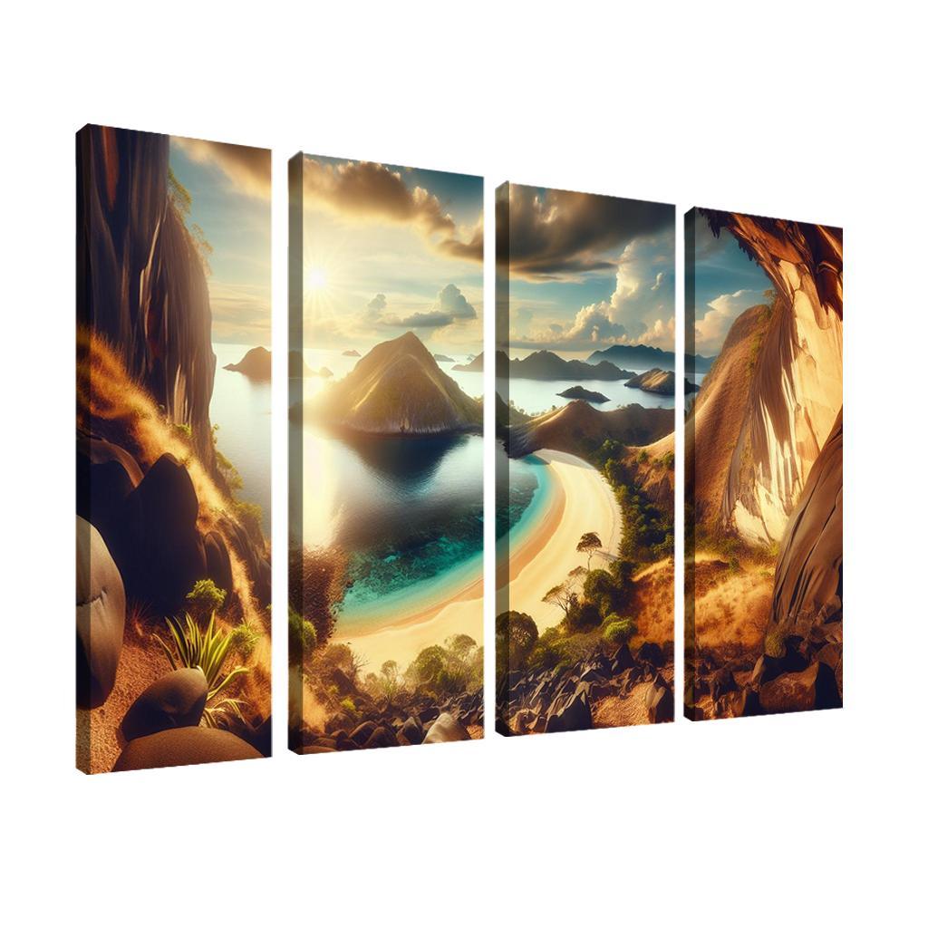 Amber Dunes Deserted Island Adventure Multi-panel Paintings