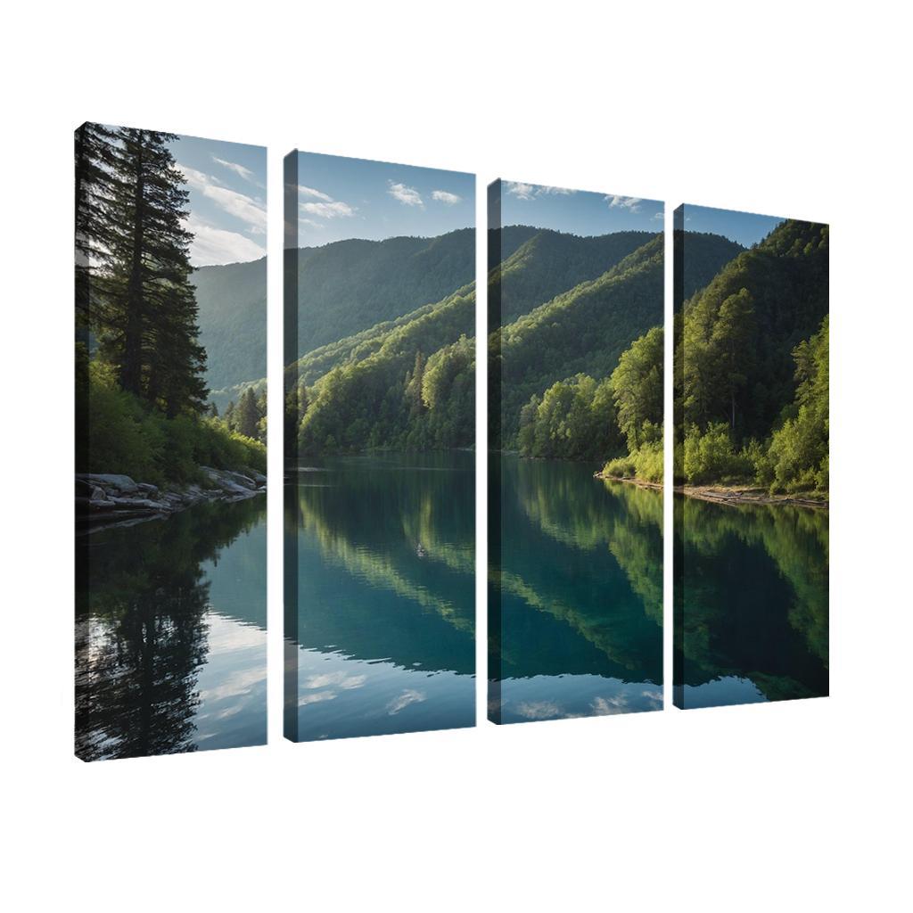 The Mesmerizing View Of Crystal Blue Lakes Oil Paintings Frame