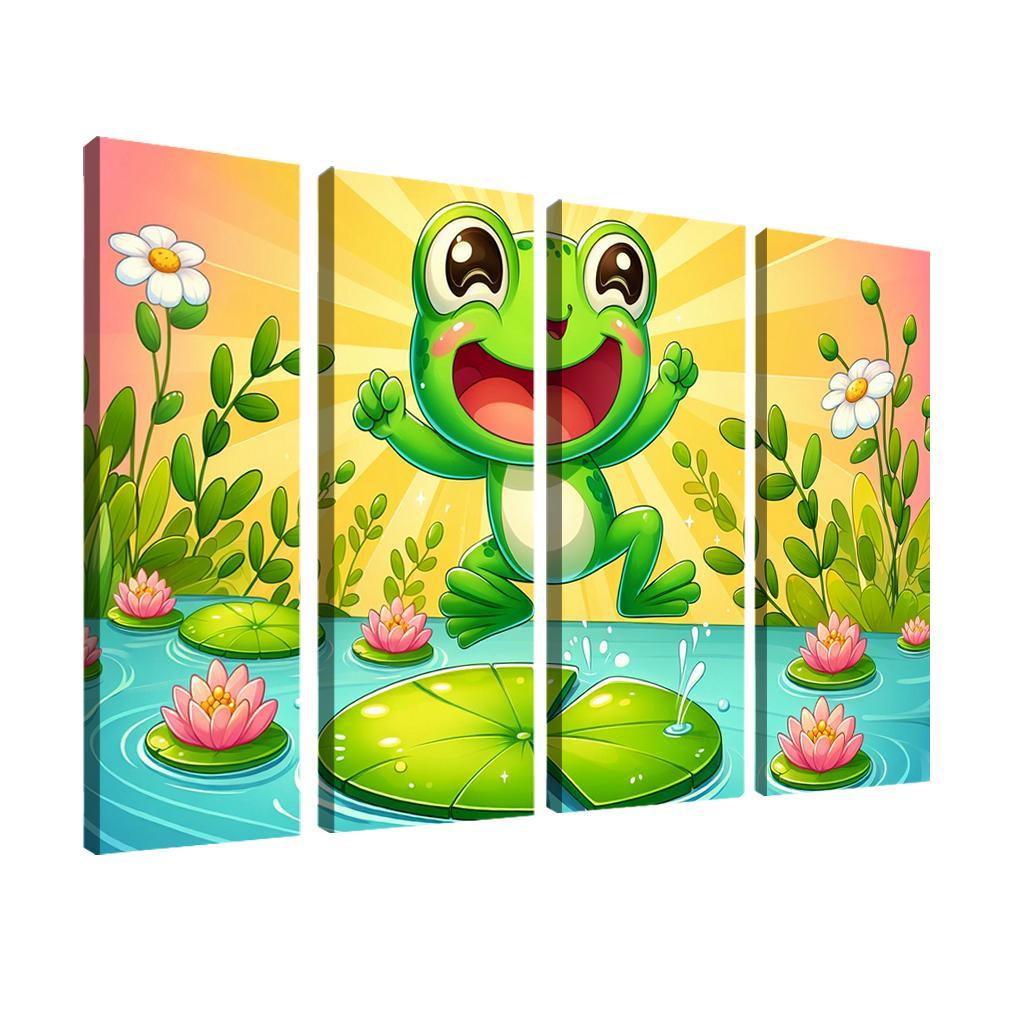 Friendly Frogs - Pond Fun Framed Paintings