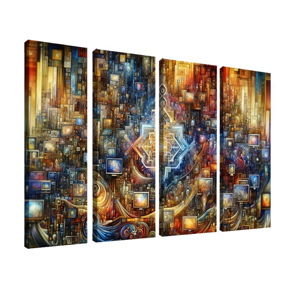 Technology And Humanity The Ethics Of Innovation Multi-panel Paintings