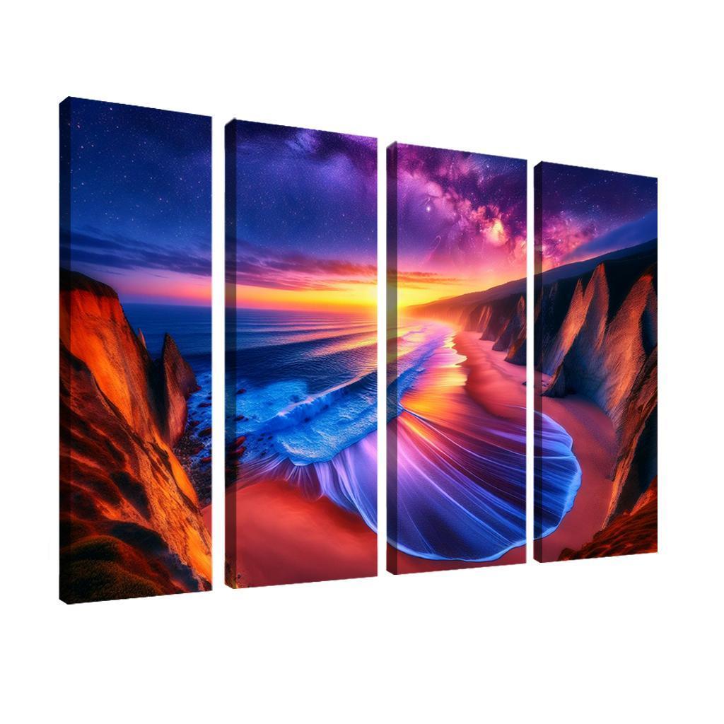 Sunset Palisade Beach Modern Paintings Frame