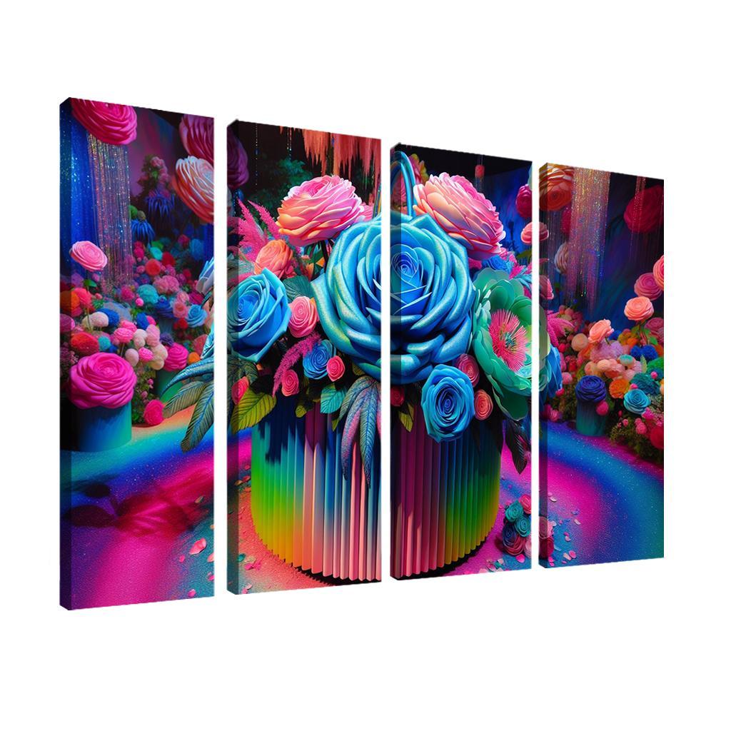 Whimsical Wonderland A Fantasy Floral Journey Modern Paintings Frame