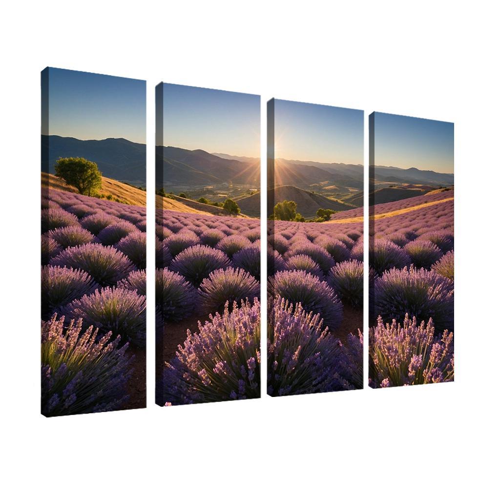 The Serene Valley Of Lavender Blooms Multi-panel Paintings