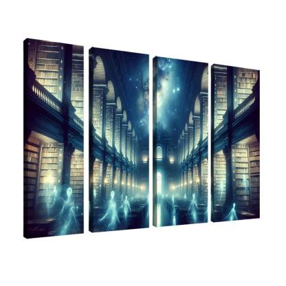 The Cosmic Library 4 Piece HD Modern Canvas Panels-Original Frame