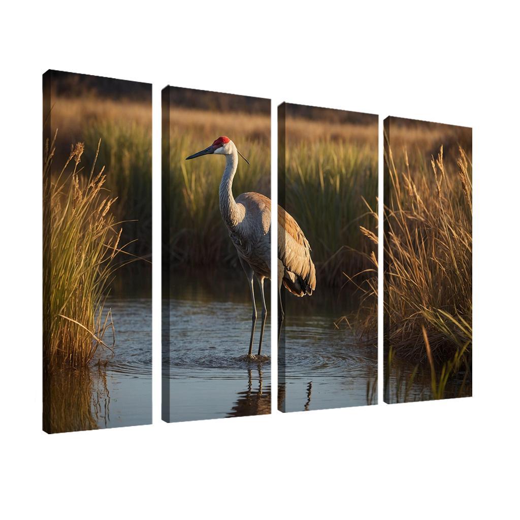 The Elegant Sandhill Crane Dancer Of The Marsh Canvas Paintings Frame