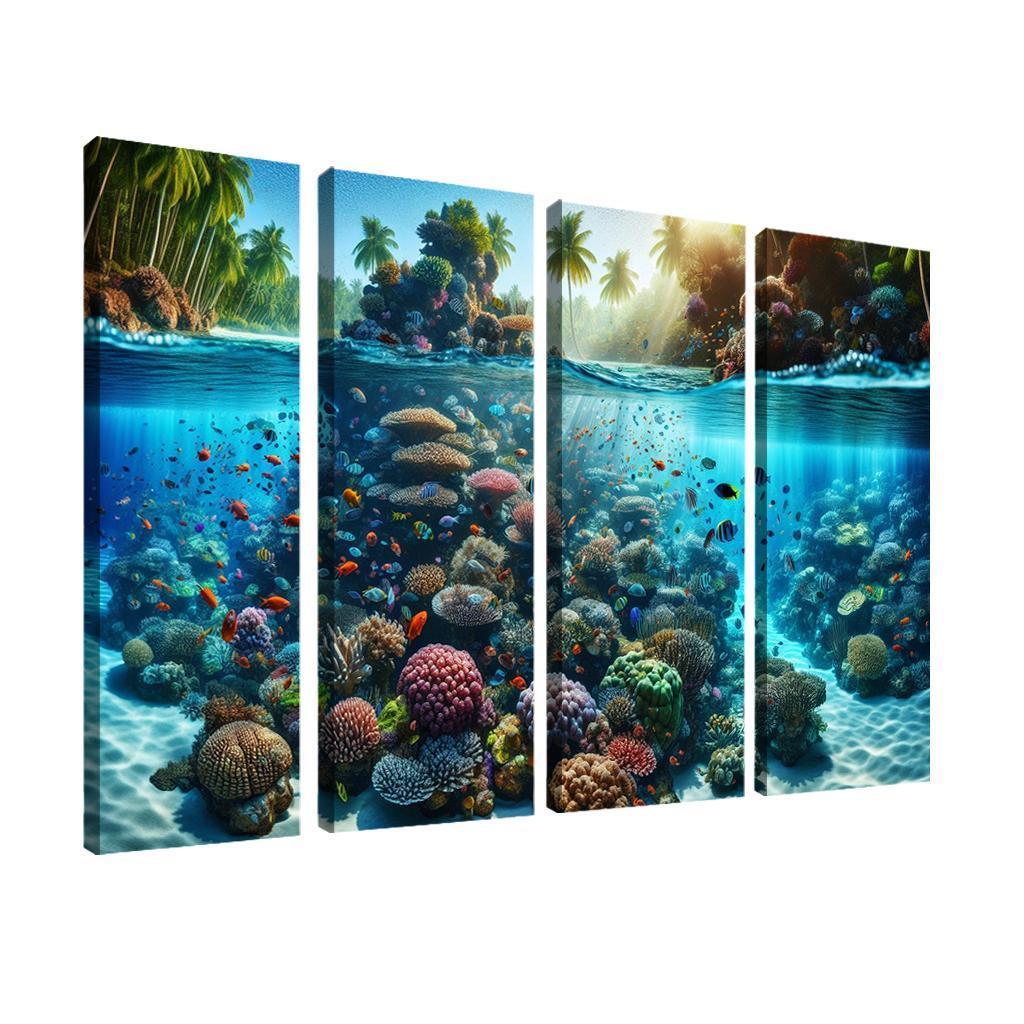 Coral Reef Escape An Underwater Wonderland Canvas Paintings Frame