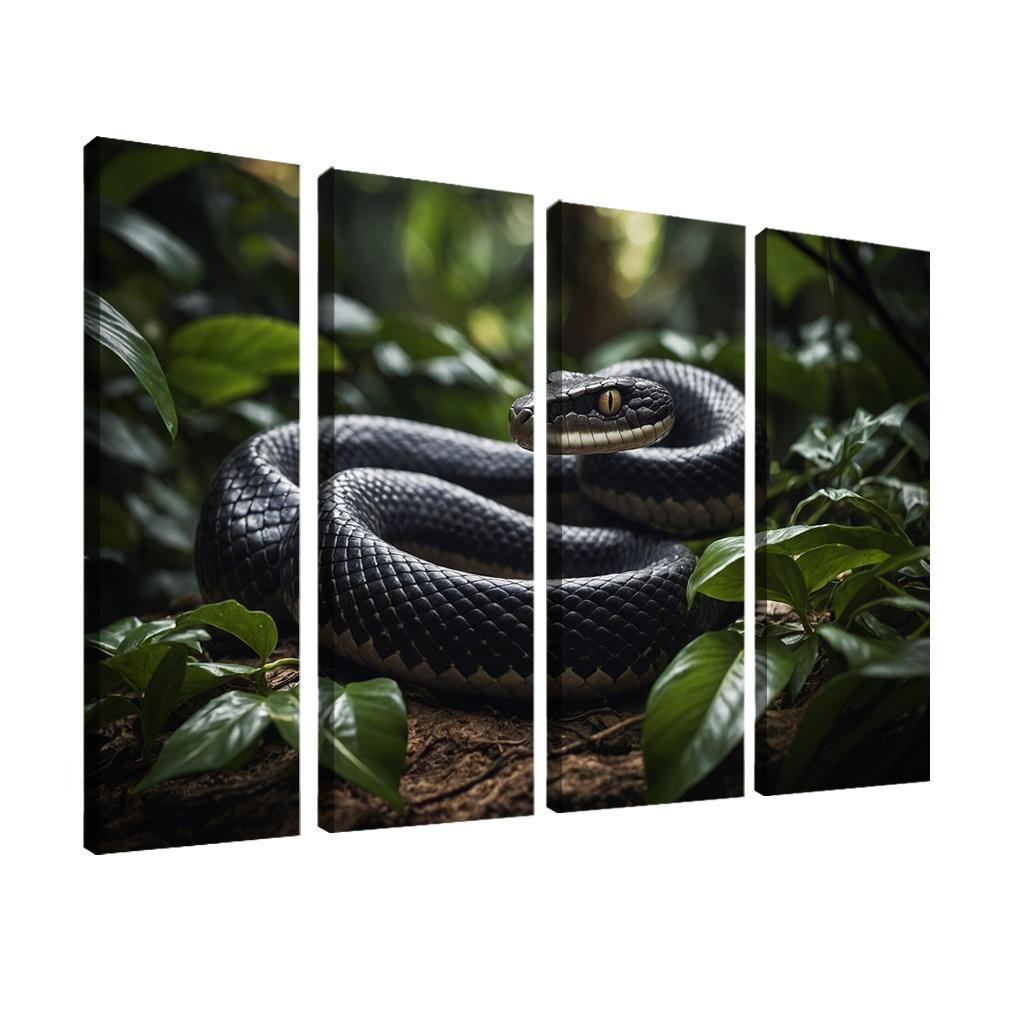 The Striking King Cobra In A Rainforest Setting Framed Paintings