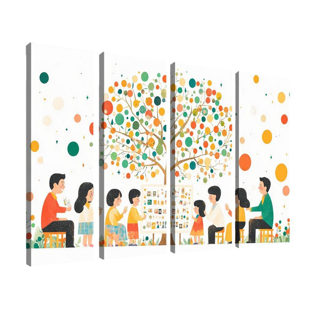 Roots Of Love A Mothers Family Tree Modern Paintings Frame