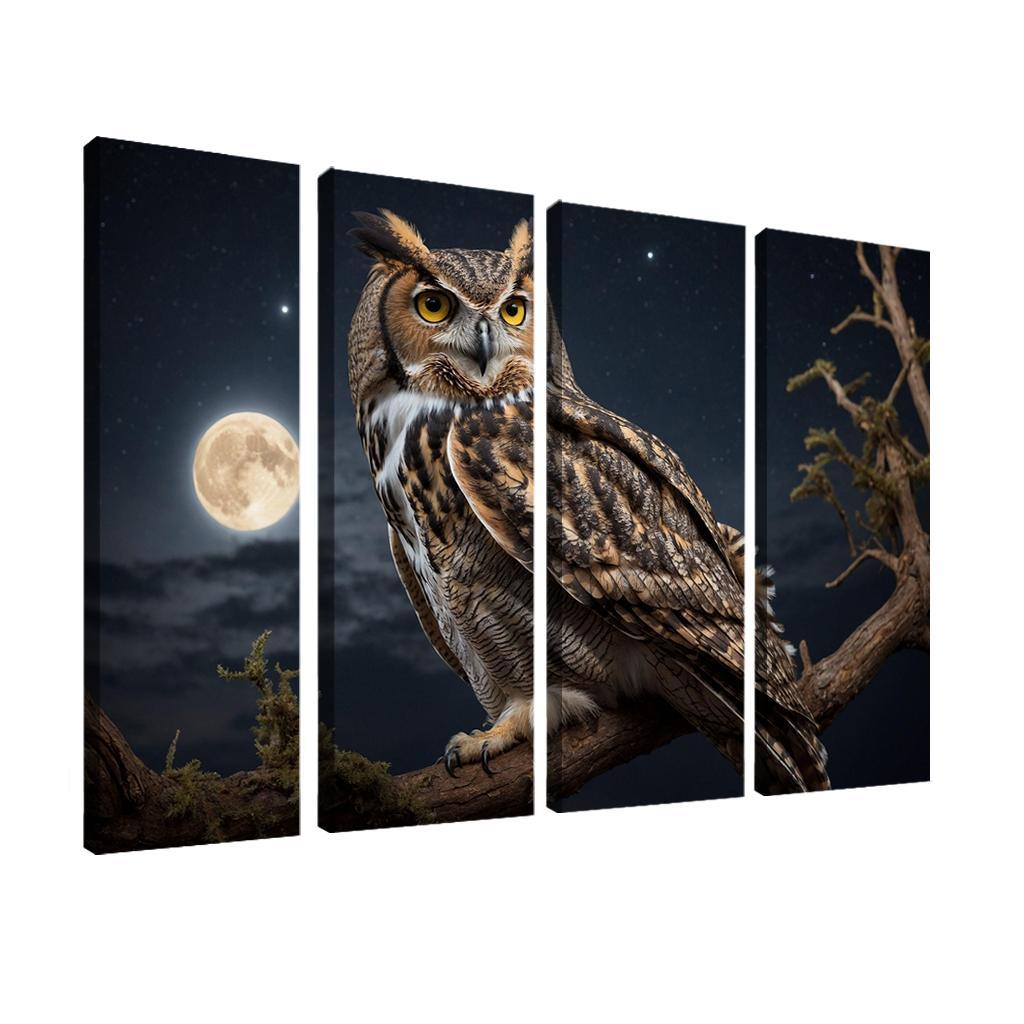 The Elegant Great Horned Owl Night's Hunter Premium Artwork Frames