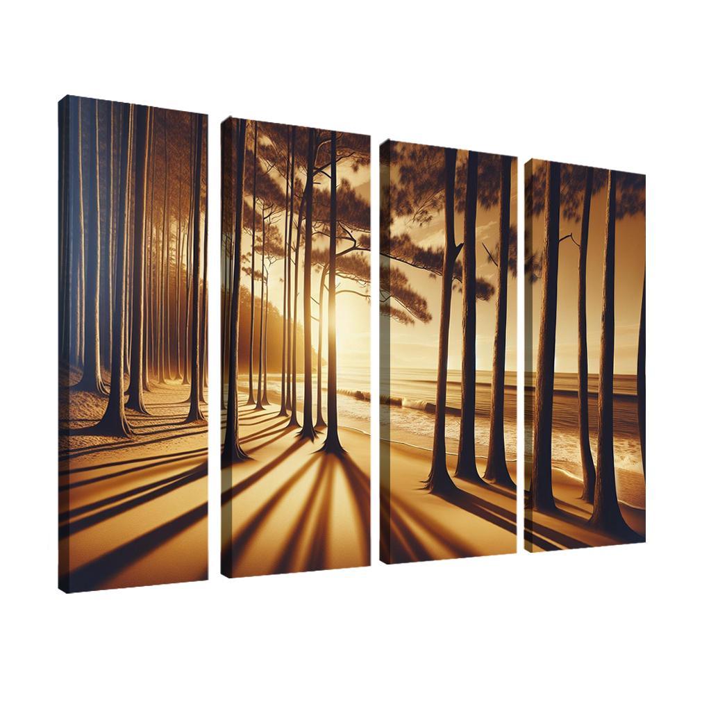 Whispering Pines Forest Meets Shore Abstract Paintings Frame
