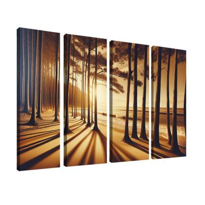Whispering Pines Forest Meets Shore Abstract Paintings Frame