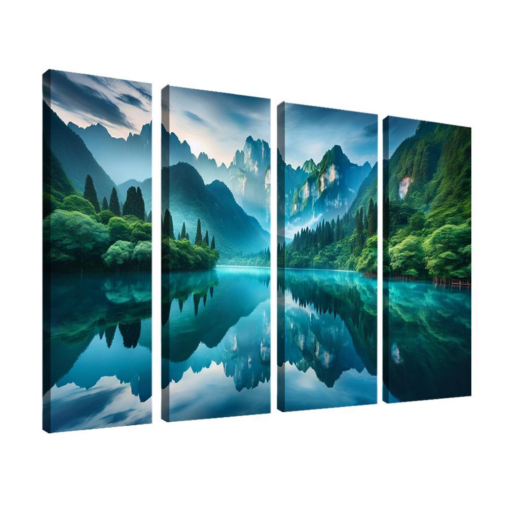 The Tranquil Embrace Of Silent Lake Custom Paintings Frame