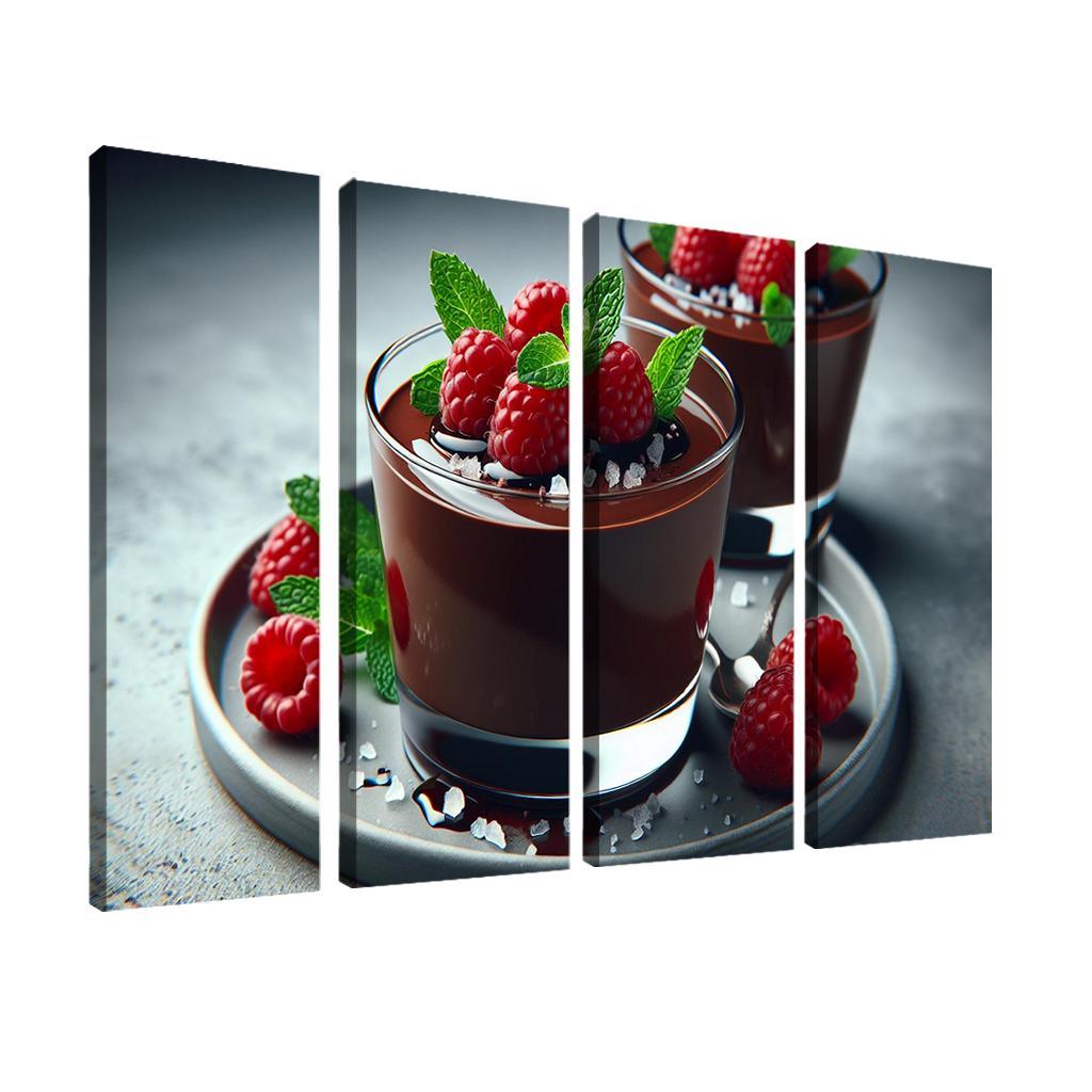 Chocolate Avocado Mousse 4 Piece HD Modern Canvas Panels-Original Frame