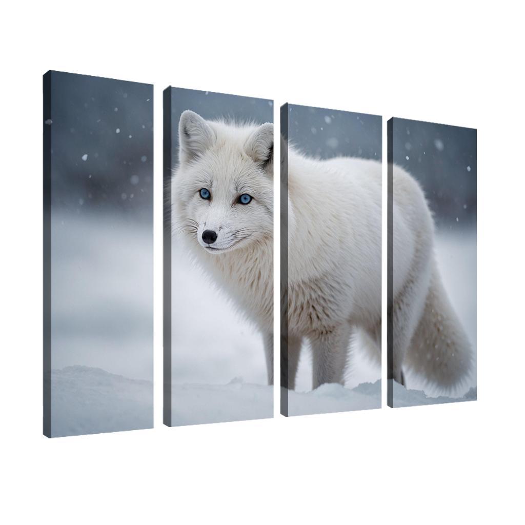 The Elegant Arctic Fox In Winter Framed Paintings