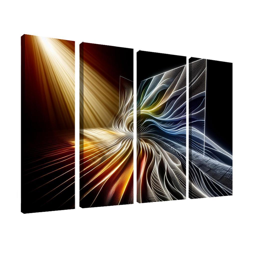 Choreography of Light and Shadow 4 Piece HD Modern Canvas Panels-Original Frame