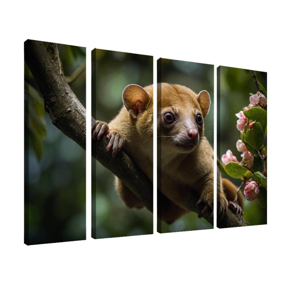 The Exotic Kinkajou In The Rainforest Canopy Framed Paintings