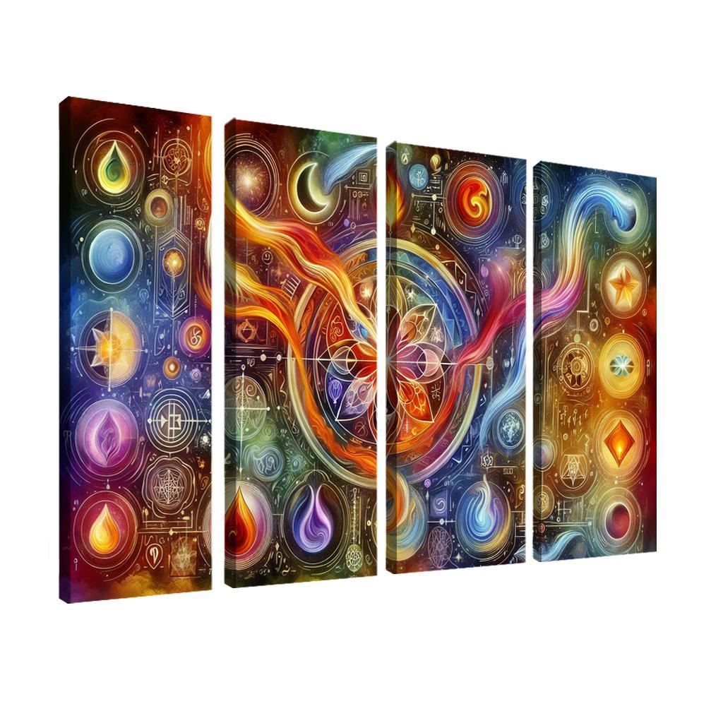 The Alchemy of Emotions 4 Piece HD Modern Canvas Panels-Original Frame