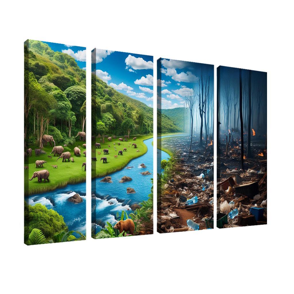 Nature's Cry Environmental Sustainability And Action Multi-panel Paintings