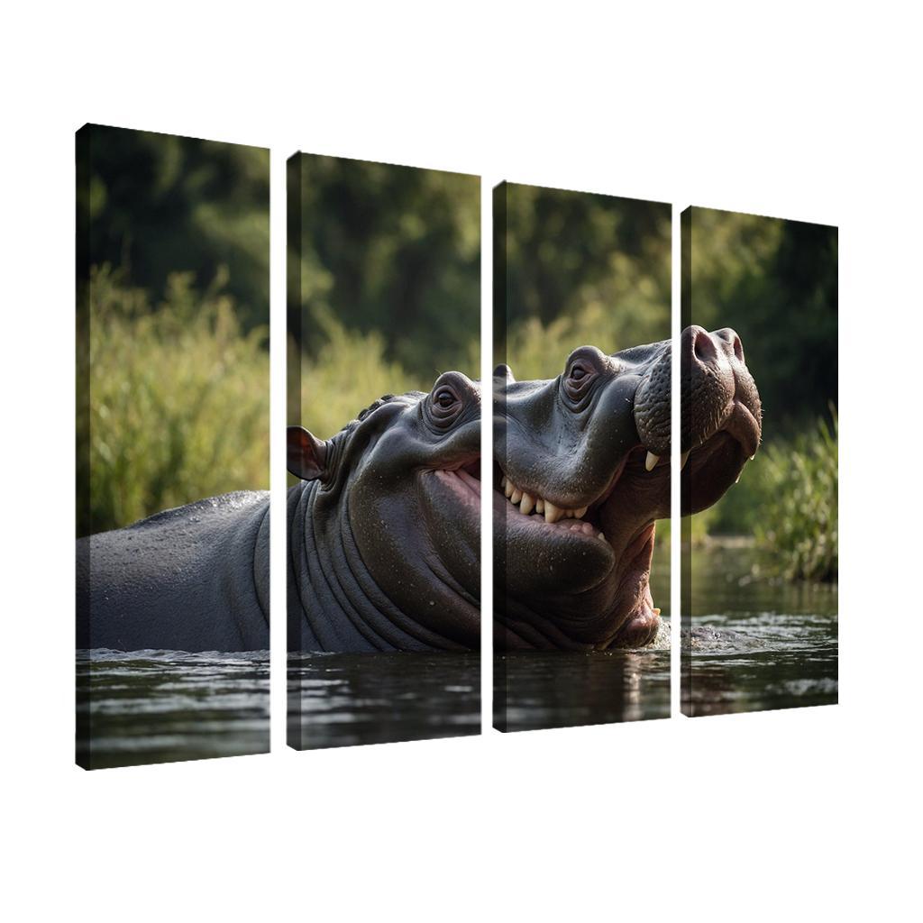 The Imposing Hippopotamus The River Giant Framed Paintings
