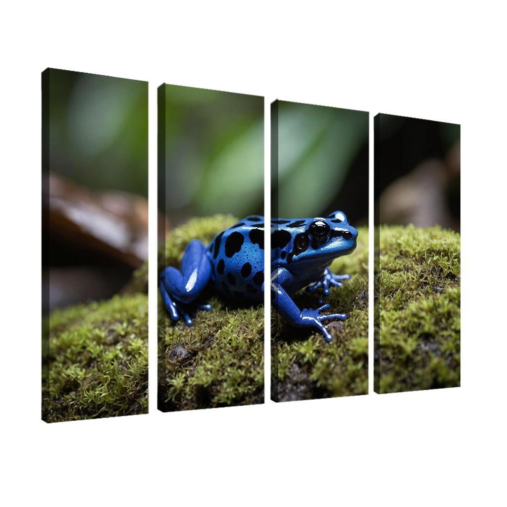 The Rare Blue Poison Dart Frog In A Tropical Rainforest Framed Paintings