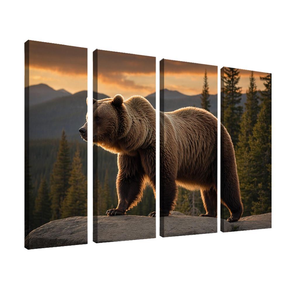 The Imposing Grizzly Bear In The Wilderness Canvas Paintings Frame
