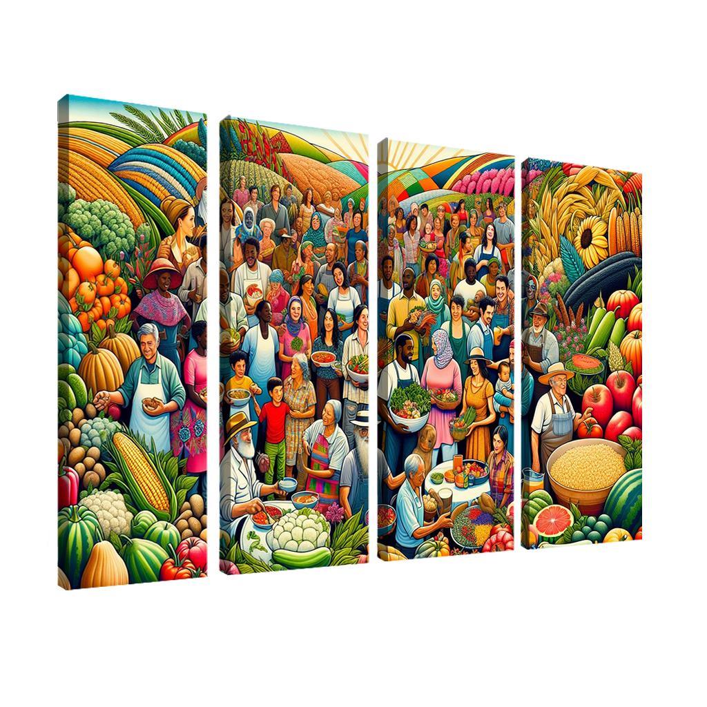 Food For Thought Advocacy For Food Security Multi-panel Paintings