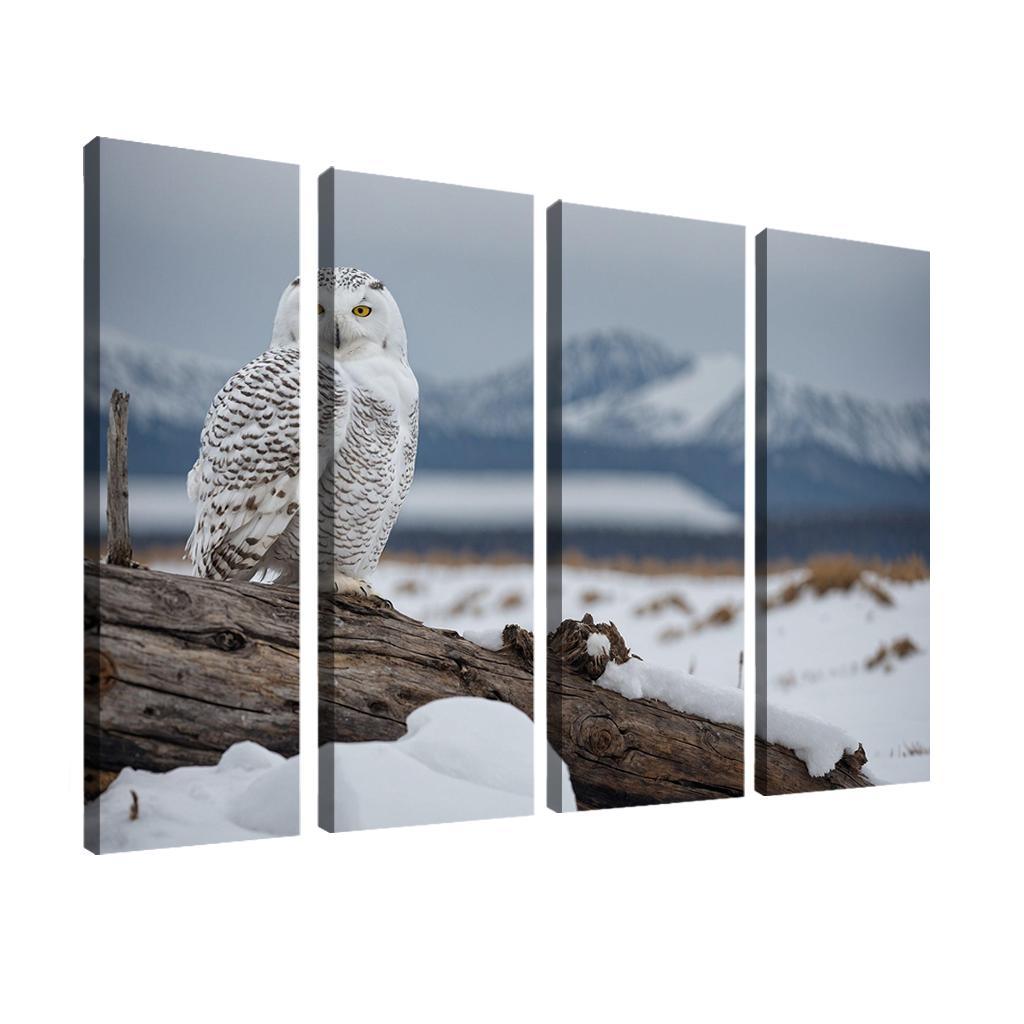 The Regal Snowy Owl Multi-panel Paintings
