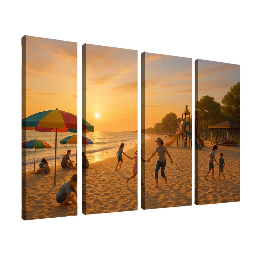 Sunrise Beach Calm And Family Friendly Custom Paintings Frame
