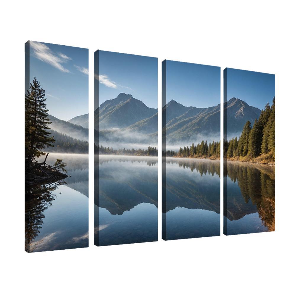 The Celestial Splendor Of Mountain Reflections Oil Paintings Frame