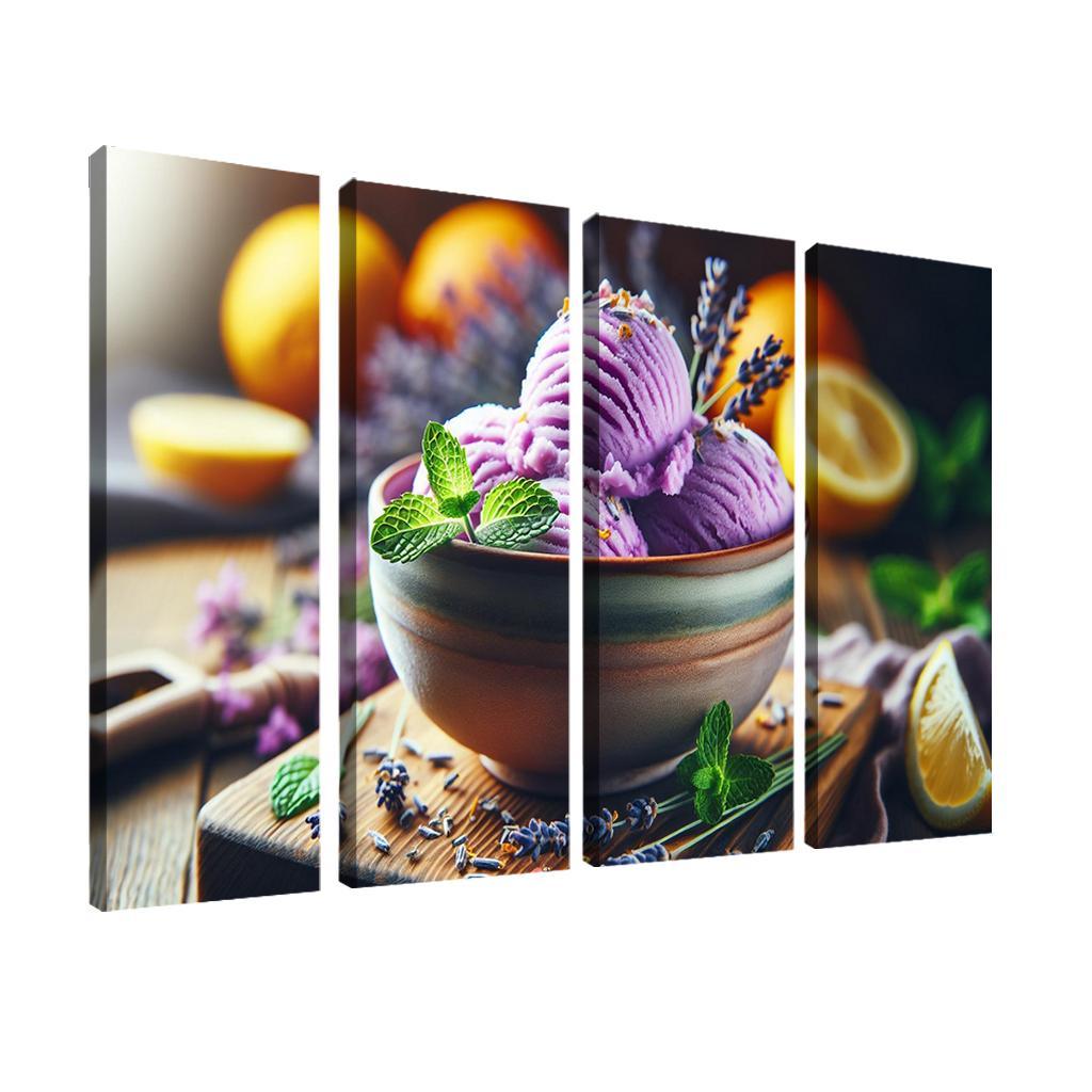 Lavender Lemonade Sorbet 4 Piece HD Modern Canvas Panels-Original Frame
