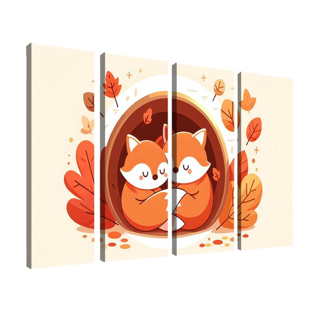 Friendly Foxes - Cozy Companions Framed Paintings