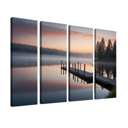The Tranquil Horizon Of Still Waters Oil Paintings Frame