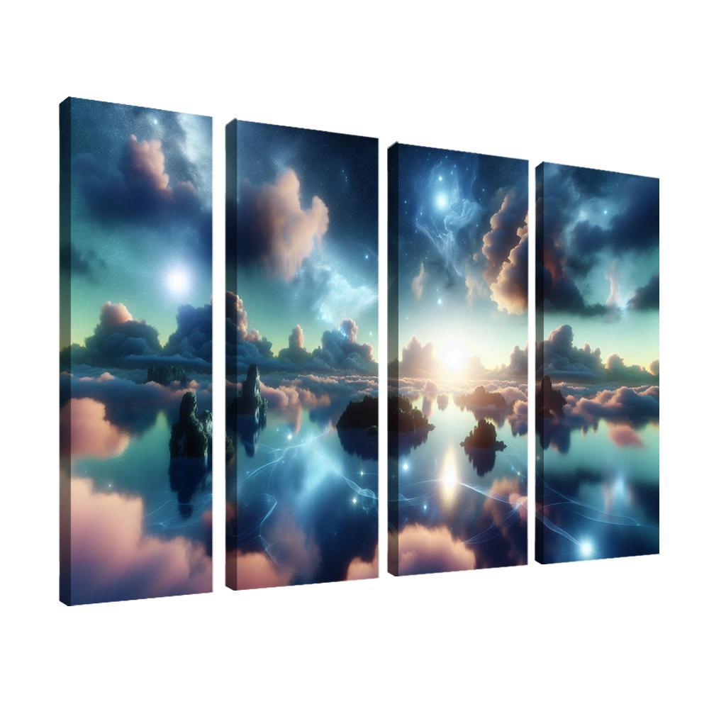 The Dreamweaver's Sanctuary 4 Piece HD Modern Canvas Panels-Original Frame