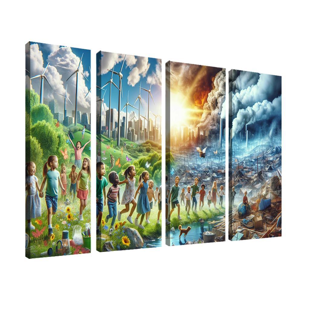 Future Generations Advocating For Climate Action Multi-panel Paintings