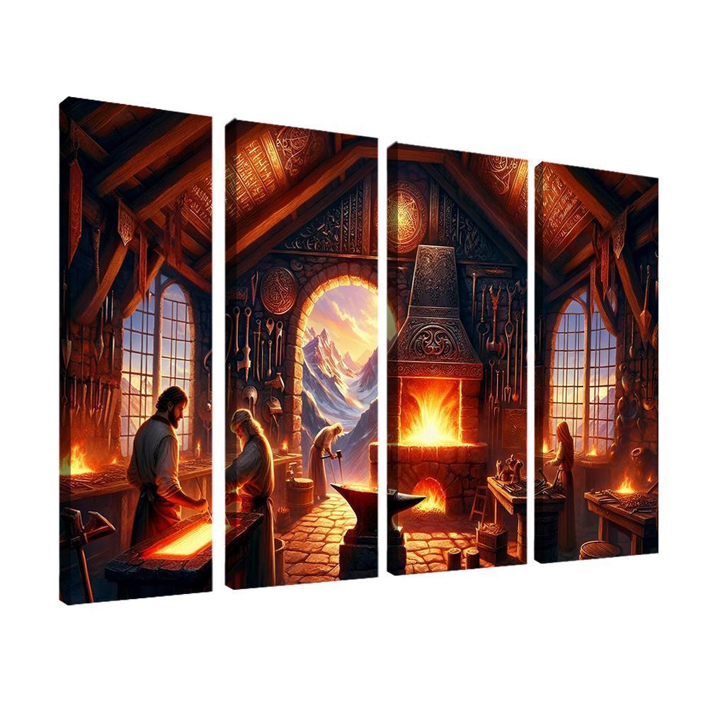 The Arcane Forge 4 Piece HD Modern Canvas Panels-Original Frame