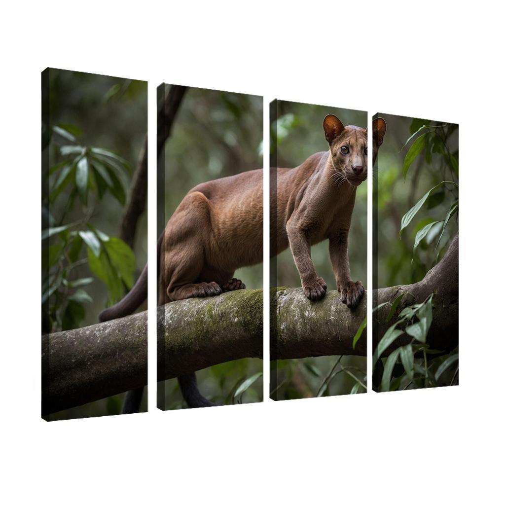 The Unique Fossa In Madagascar's Forests Framed Paintings