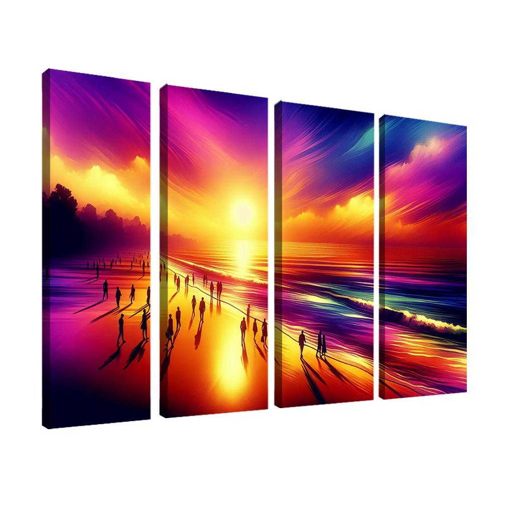 Shimmering Sands Sunset Beachwalks Abstract Paintings Frame