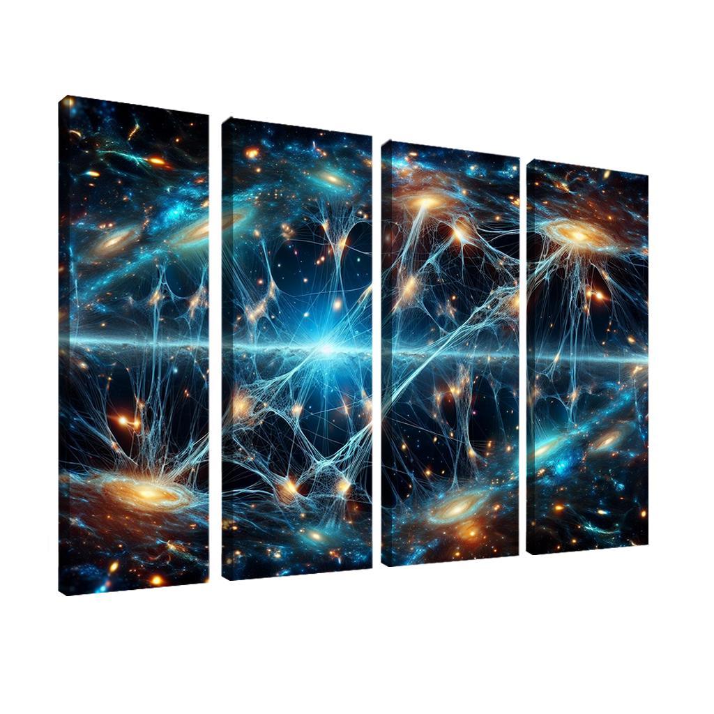 The Unveiling of the Cosmic Web 4 Piece HD Modern Canvas Panels-Original Frame